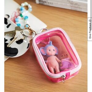 Urban Outfitters Clear Pouchette Keychain in Pink
